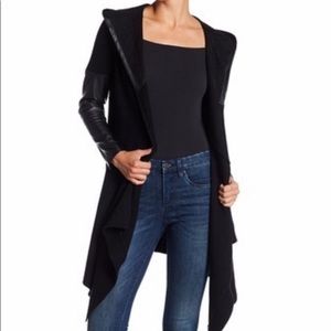 Blanknyc faux leather trim hooded jacket